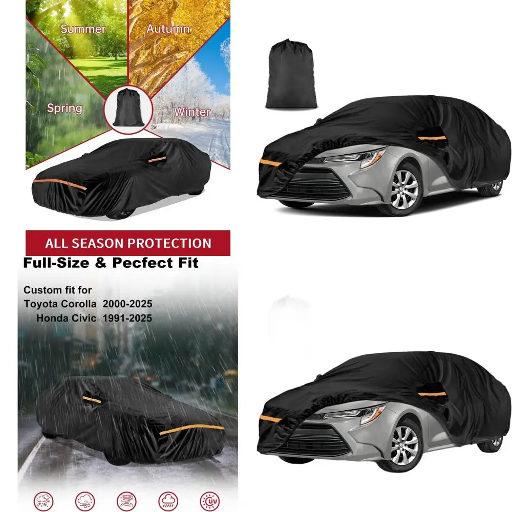 

Heavy-Duty Outdoor Car Cover for Toyota Corolla 2000-2025 & Civic 1991-2025 | Black | Protects from Sun, Rain, UV, Dust, Snow