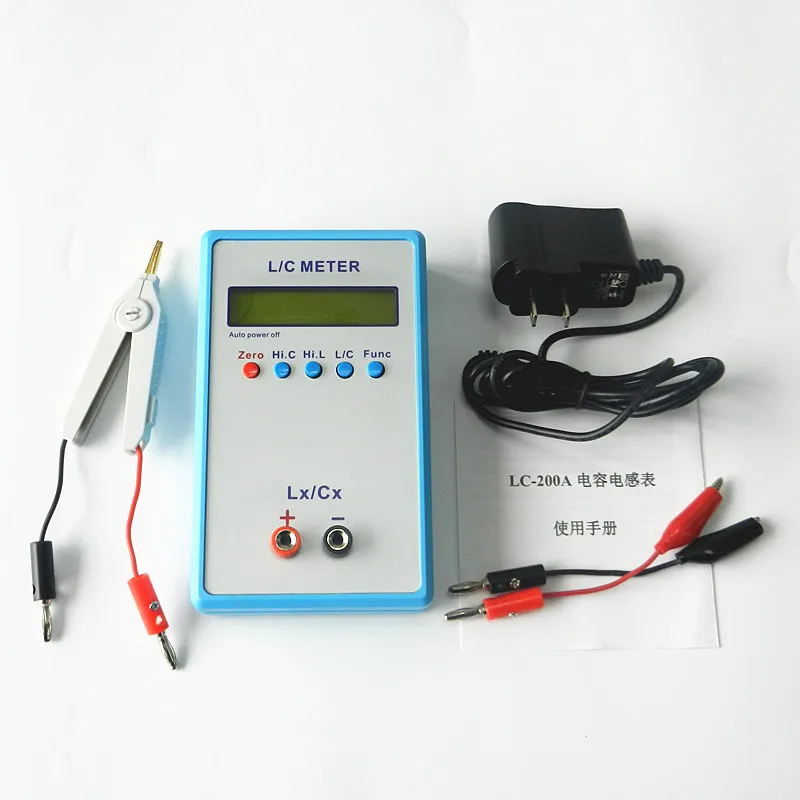 LC-200A LC200A Digital LCD Capacitance Inductance Meter SMT Clip High Precision LC Meter 1pF-100mF 1uH-100H Online Calibration