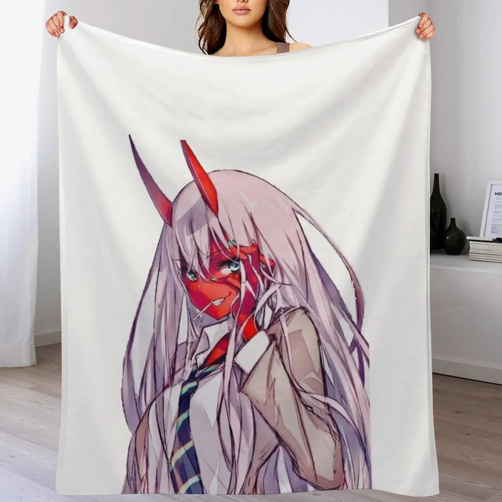 

zero two Throw Blanket Custom Plaid on the sofa blankets and throws Kid'S Blankets