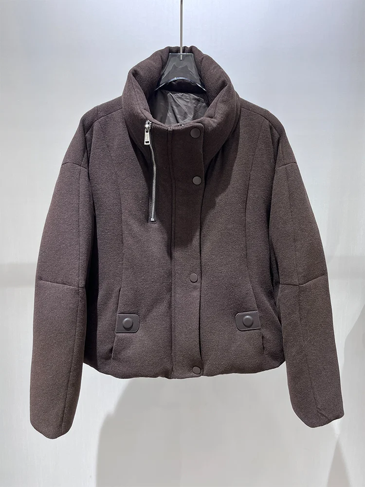 Mulheres inverno cashmere lã jaquetas lã natural ganso para baixo jaqueta grossa parkas feminino outwear puffer jaquetas