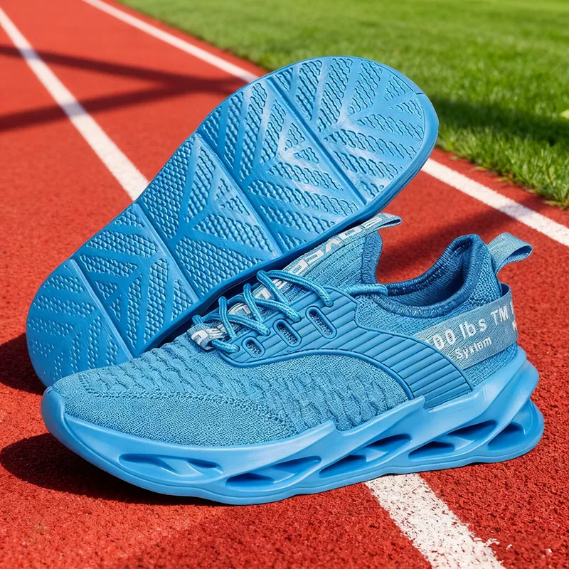 

Hot Sale Blue Running Sneakers Men Blade Trainers Big Size 46 Lightweight Breathable Track Shoes Men Women Mesh Sports Sneakers
