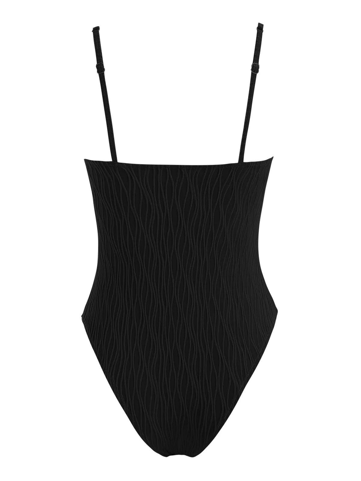 ZAFUL Women's Wave Textured Cut Out Cinched Tie One-piece Bathing Suit Swimsuit