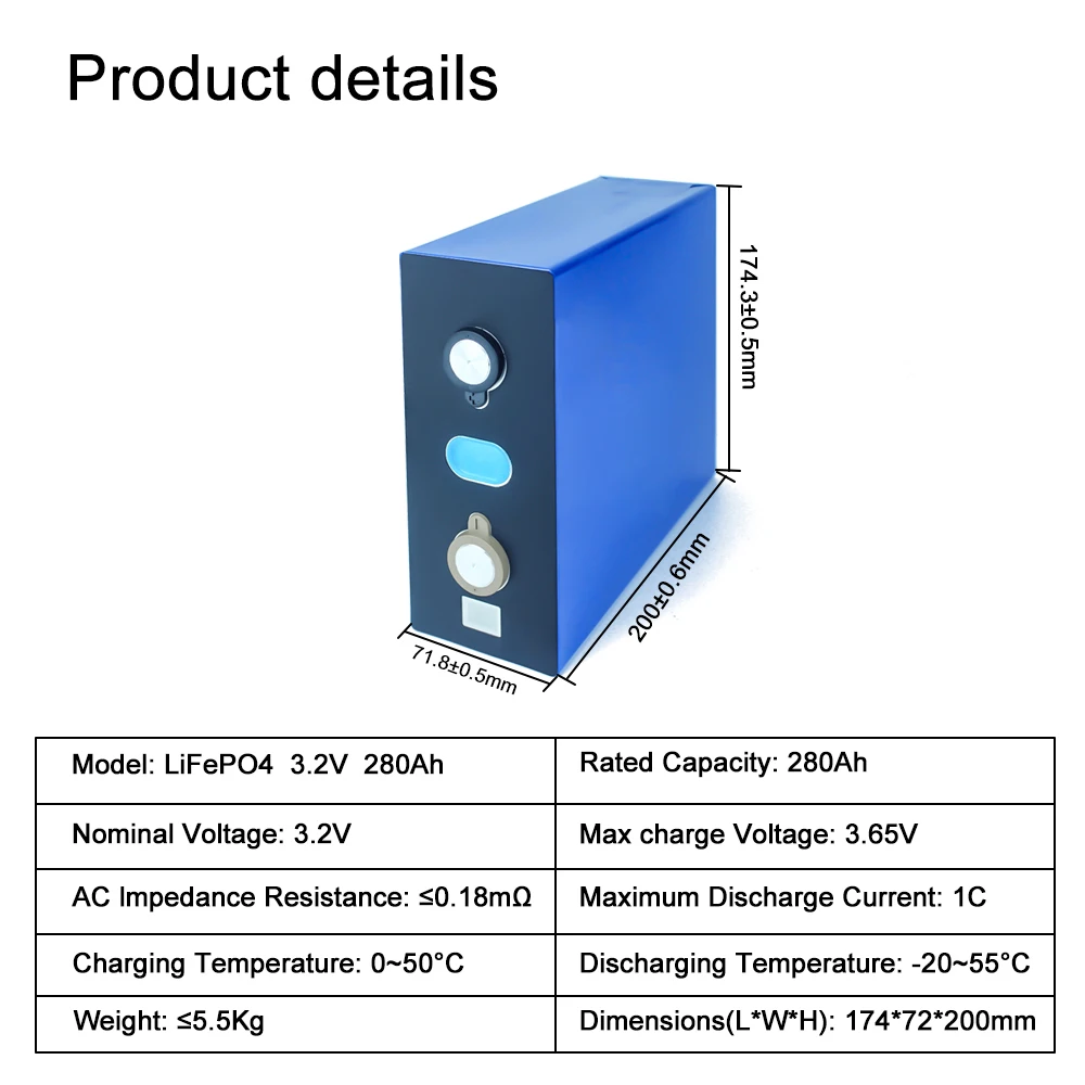 HAKADI Lifepo4 3.2V 120Ah 280Ah Original Brand New Lithium Batteries 4-16PCS For Solar Energy Storge System Boat RV