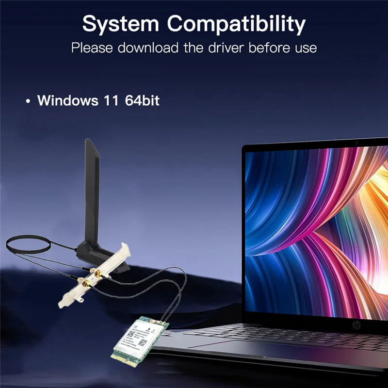 

FORW-MT7927 Wifi7 Card Gigabit Wifi 7 M. 2 Wireless Wifi Card BT5.4 2.4G/5G/6G Tri-Band 8774M Wireless Card With Antenna