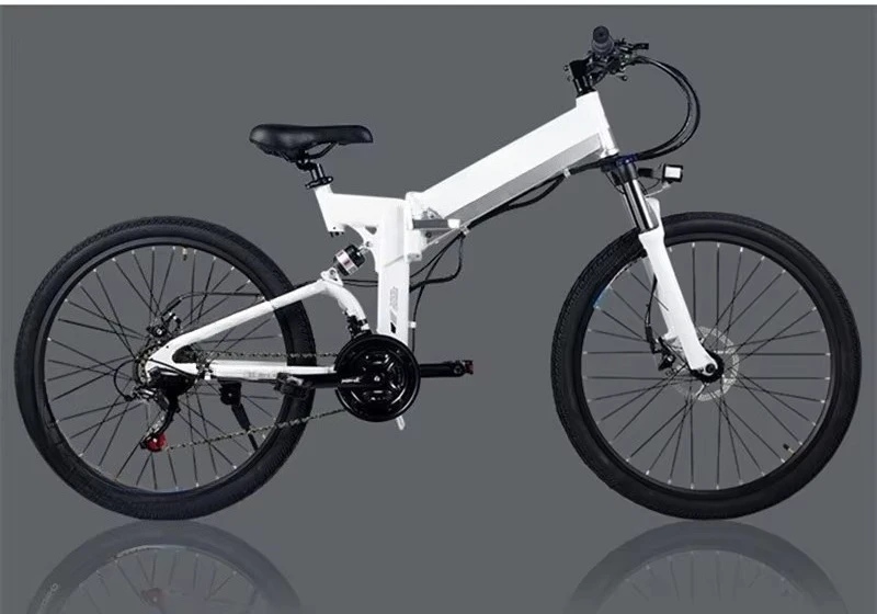 BR 48V 10.4AH Lithium Battery Integrated Aluminum Alloy Frame Black White Folding Electric Bike 250W-350W Sport Range Fat Tire C