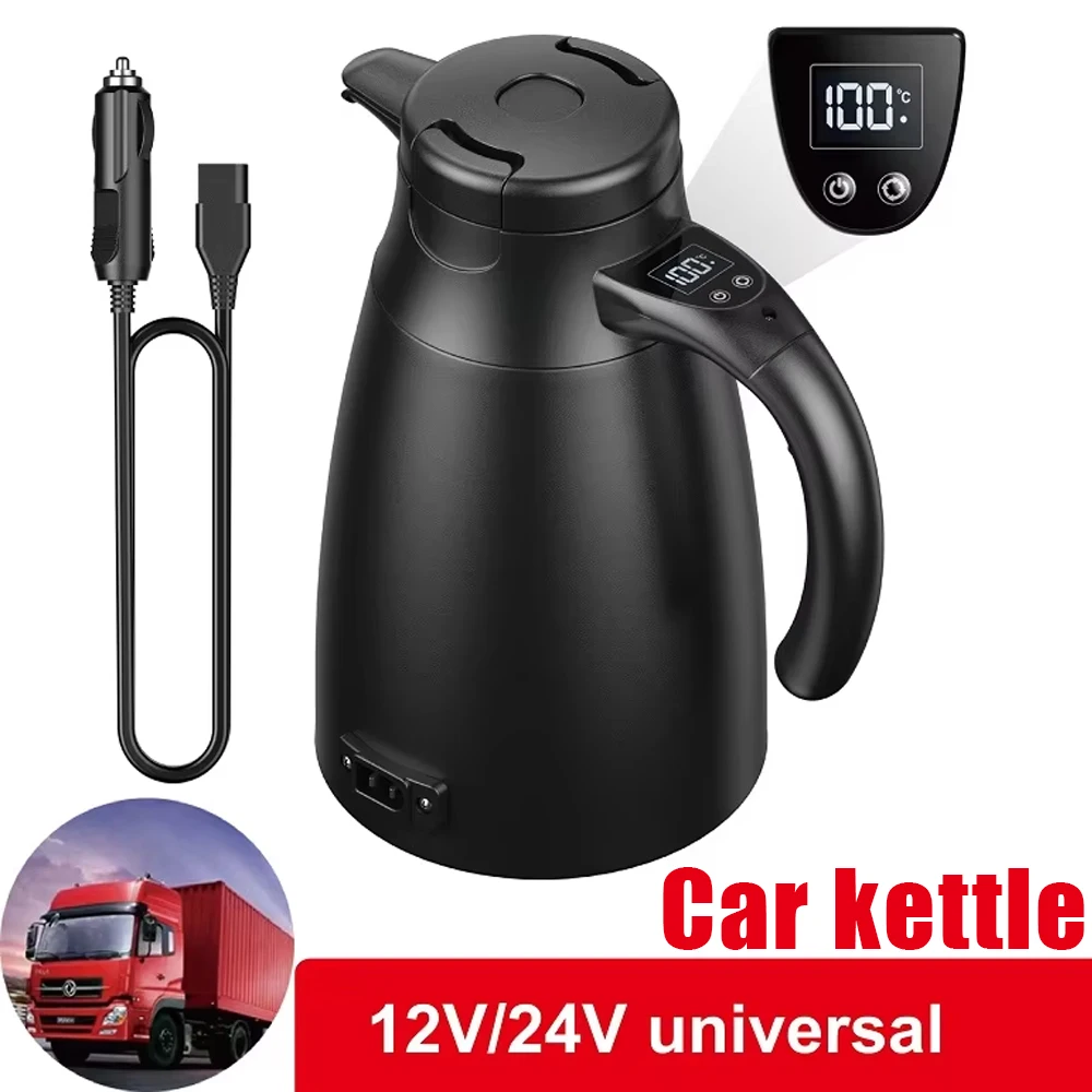 12V/24V Compatible Car Electric Water Heater with Boil-Dry Protection Perfect Truckers A Must-Have Road Trips Long-Haul Trucking