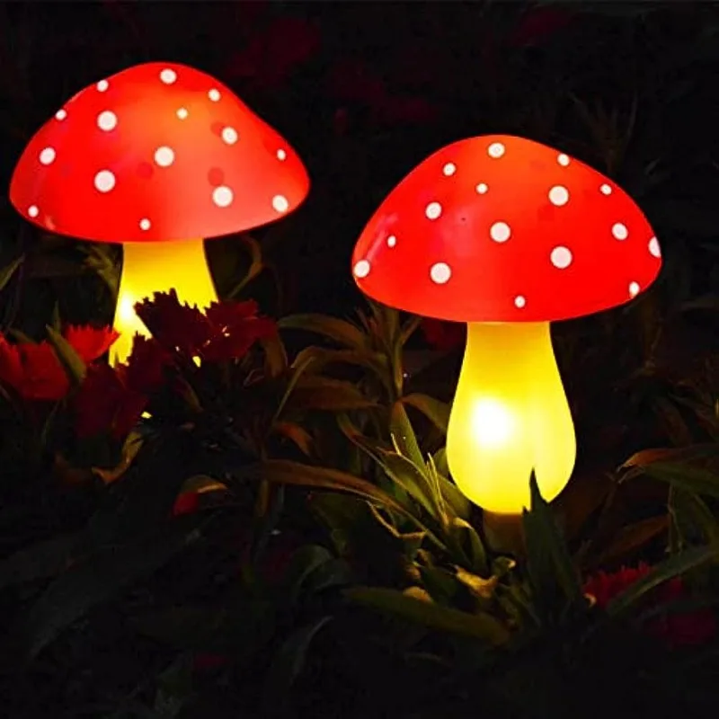 6LED Solar Mushroom Lights Outdoor Waterproof Garden Pathway Landscape Yard Easter Pathway Halloween Xmas Villa Lawn Decor Lamp