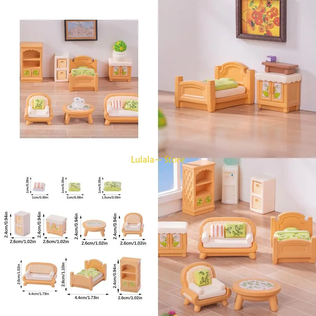 

Y4QA 1/12 Doll House Accessories Furniture Set Chinese Styles Living Room Scene Decors