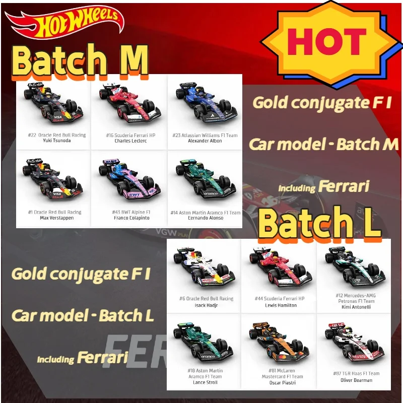 

New Hot Wheels F1 Series Hrv11 Ferrari Mercedes 1:64 Diecast Alloy Car Model 2026 Shanghai Gp Formula 1 Racing Toy Mattel Gift