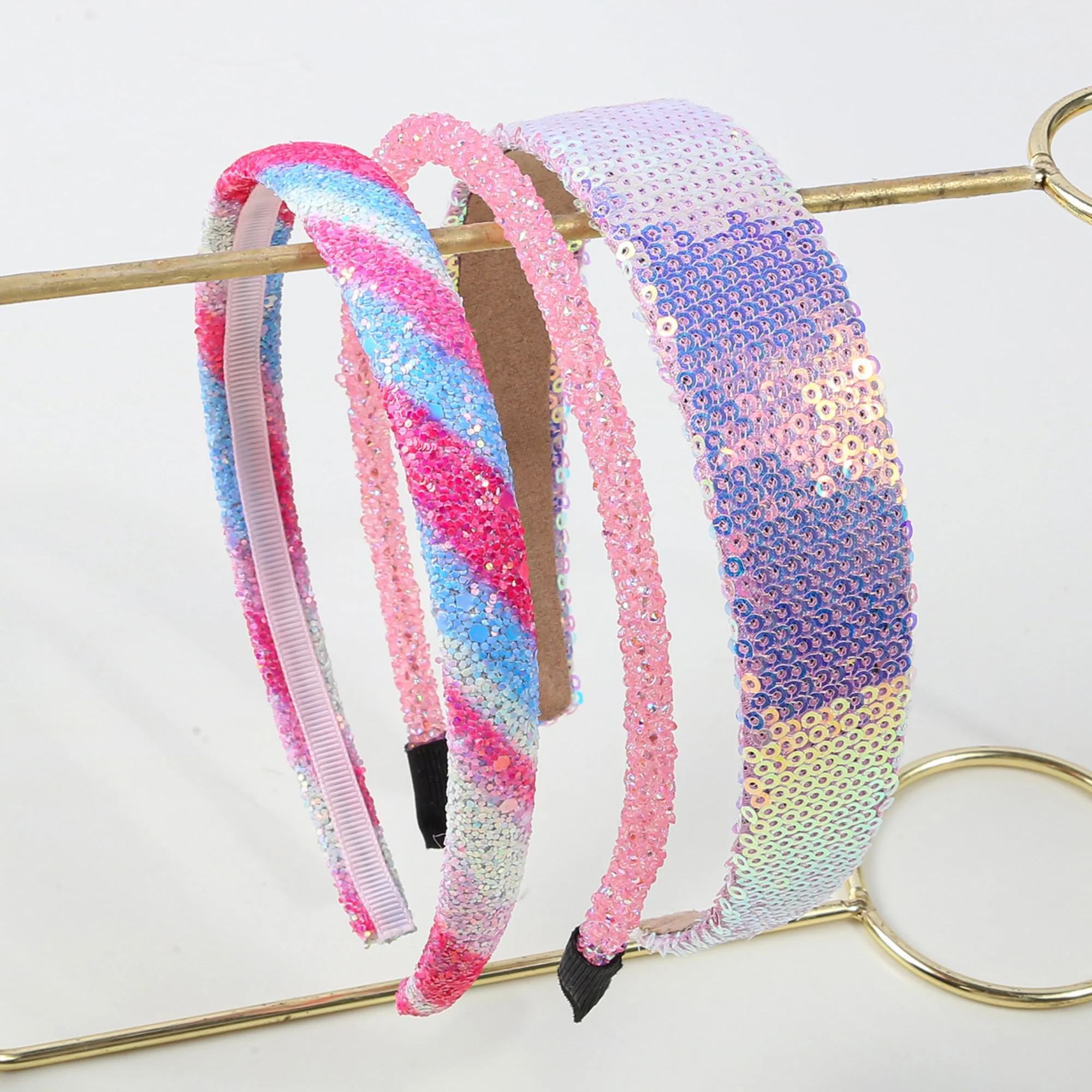 

3pcs Gradient Sequin Glitter Power Headbands For Girls Fashion Cute Hair Hoops For Kids Women Daily Party Decor Hair Accessories