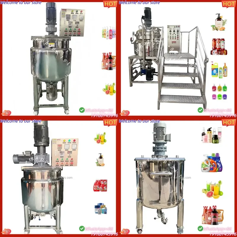 CE Certificate DZJX Thinner Slurry Double Jacket Emulsifier tank with High Shear Mixer Homogenizer for Mayonnaise 150 l 300