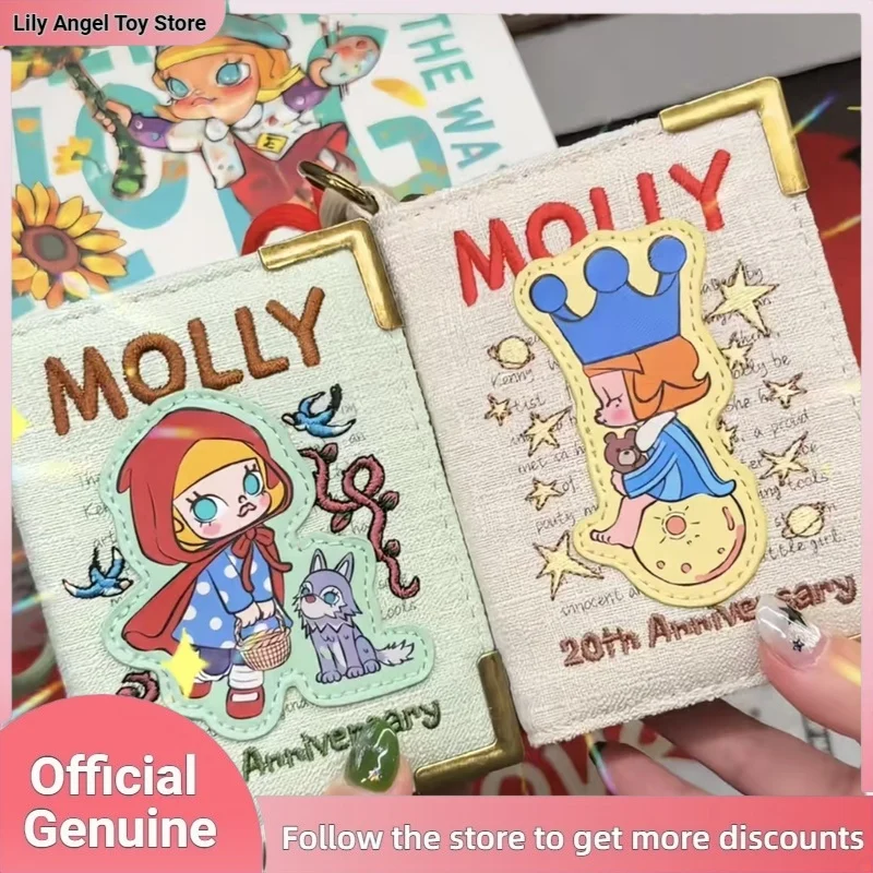 

Оригинальная мини-сумочка Pop Mart Molly из серии "Пейзажи дороги" в форме книги, кошелек для монет, подарочная коробка-сюрприз для коллекционеров аниме.