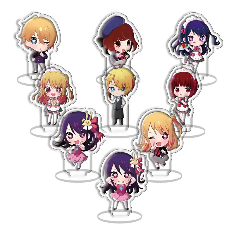 9pcs/1set Anime OSHI NO KO Acrylic Stand Hoshino Akuamarin Hoshino Rubii Hoshino Ai Signboard Desktop Decorations