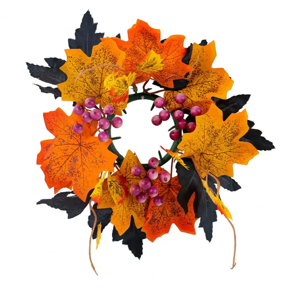 Maple Leaf Gift Idea Fall Maple Leaf Wreath Garland Set for Halloween Thanksgiving Home Artificial for Halloween