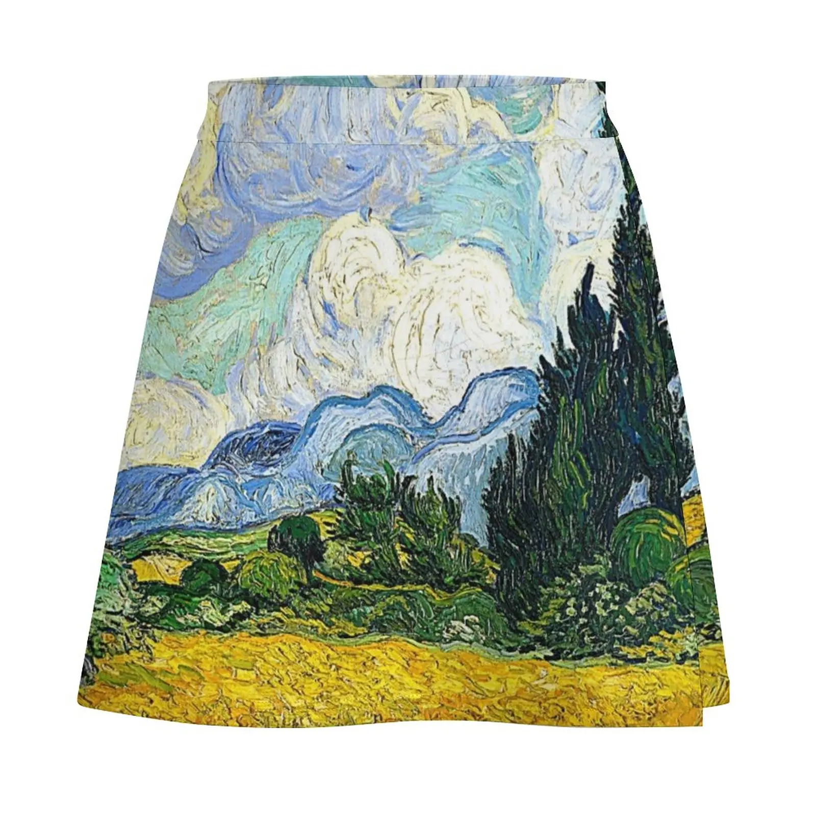 Wheat Field dengan Cypress-Van Gogh rok Mini gaun musim panas wanita 2023 pakaian Kawaii