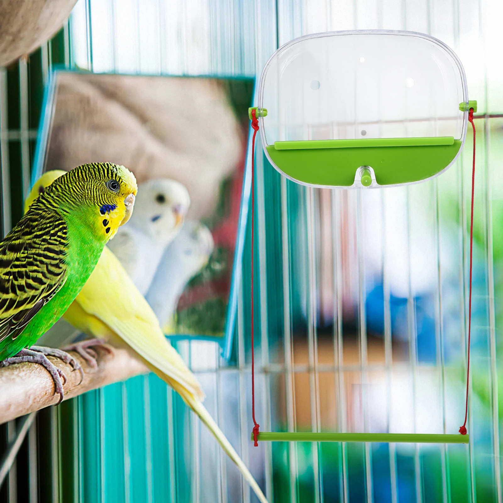 

Clear Circular Bird Feeder Transparent Window Suction Cups Cage Small Birds Parrots Pigeons Pet Store Home Use