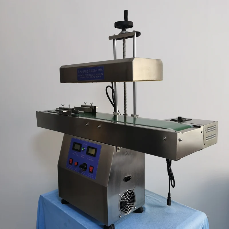 

New Arrival Glass Jar Plastic Bottle Lids Aluminium Foil Automatic Induction Sealer Sealing Machine with Conveyor