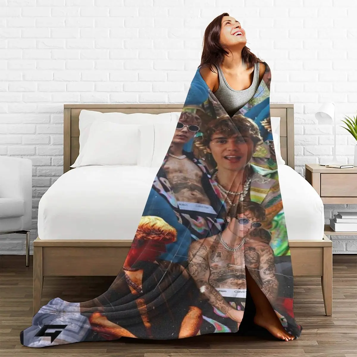 Justin Bieber Pop Canadian Singer Blanket Fleece Print Multifunction Ultra-Soft Throw Blankets for Sofa Office Bedspreads