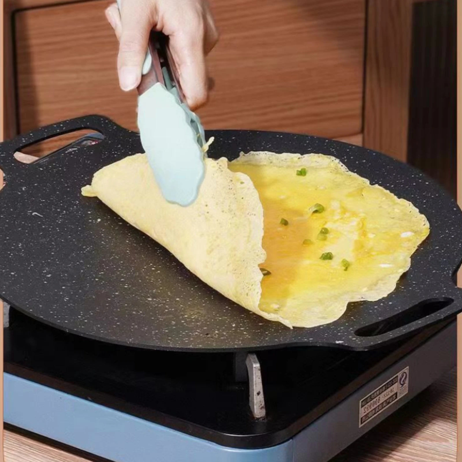 Stone-Look Griddle Plate Matte Finish Round Griddle Plate Cookware Flat Cooking Surface Professional Grade for Gas Cooker view 6