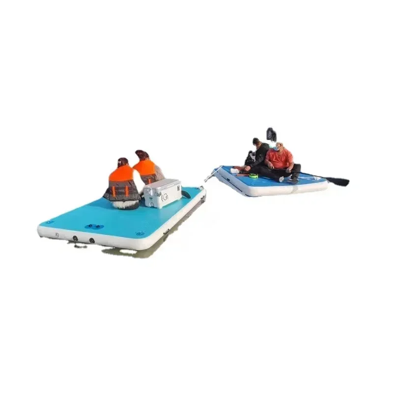 Floating Air Island Raft Yacht Jet Ski Dock Mat DWF Material Motor Boat for Sea Custom Inflatable Platform