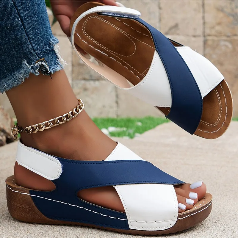Sandali da Donna con Tacco a Zeppa Multicolore 2026 - Scarpe Estive con Plateau Basso