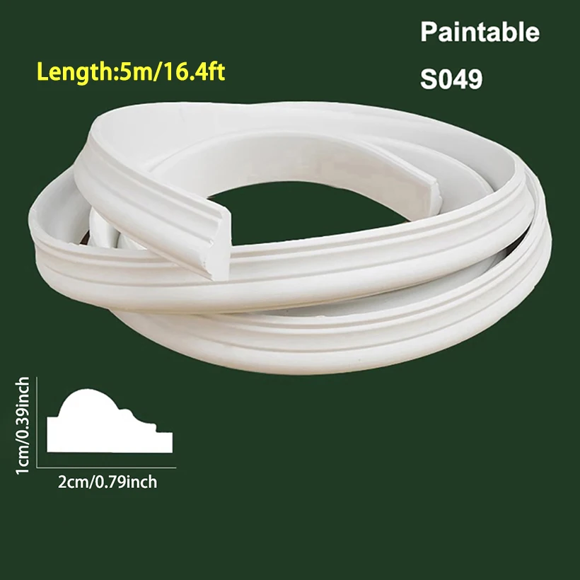 16.4ft/5m Peel and Stick Molding Chair Rail Panel Flexible Wall Molding Trim Self Adhesive Panel Moulding for DIY Home Wall Prot