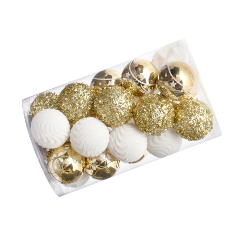 25Pcs Elegant Christmas Balls Ornament Easy Hanging Baubles Festival Balls Charm