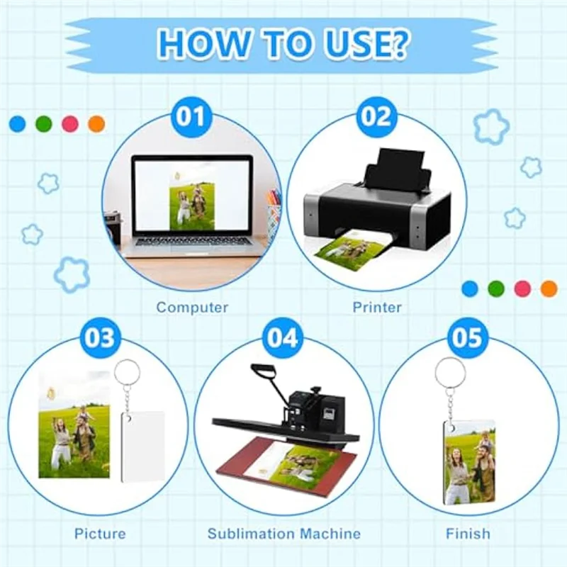 

270Pcs Double-Sided Rectangle Sublimation Keychain Blanks,Density Board Rectangle Sublimation Key Chains Accessories-Y78A