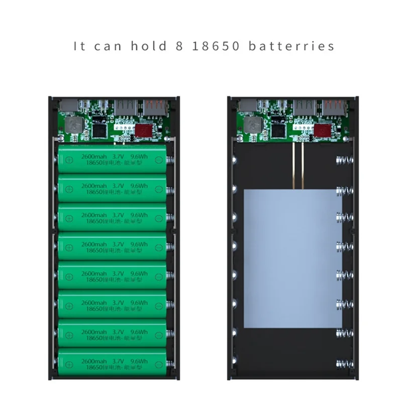 

【Hot-Sell】Quick Charge Wireless Detachable Power Bank Case DIY Shell 8X18650 No Welding Battery Storage Box Without Battery