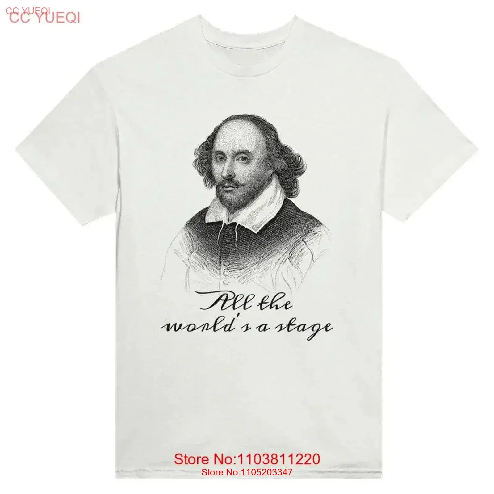 

All The World's a Stage Shakespeare T shirt vintage Washed Comfortable Stretched designer clothes Unisex Casual Versatile