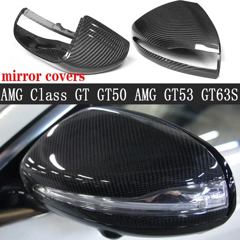 

For Mercedes Benz AMG GT GTR GTS Class W190 W290 GT50 AMG GT53 GT63 Shells Rearview Cap Carbon fiber rear view mirror case cover