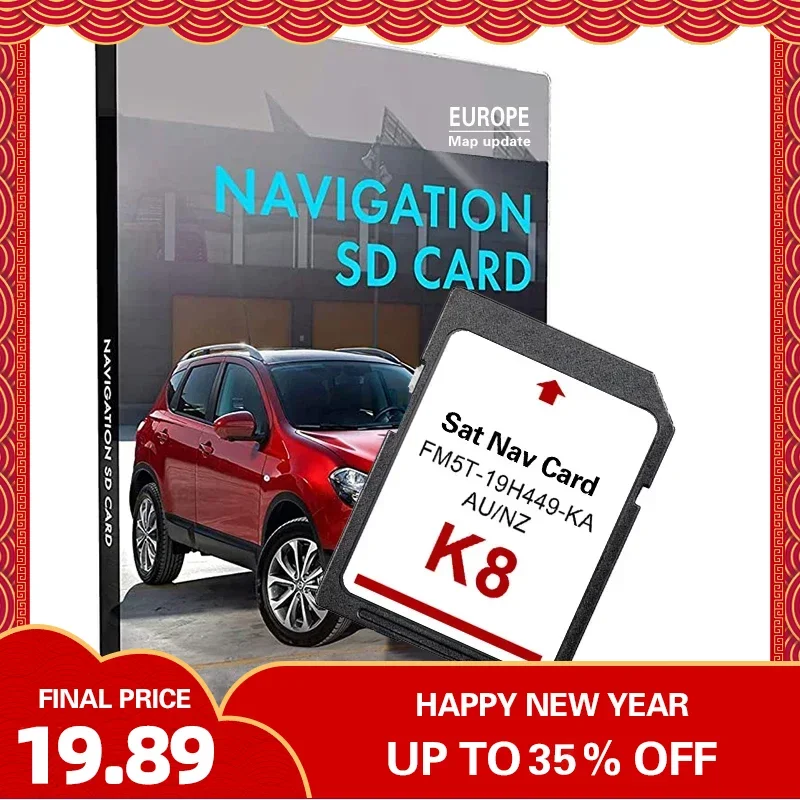 

2022 AU NZ Maps for Ford Ranger Everest Focus Vehicle Sat Nav Navigation SD Card 8GB FM5T-19H449-KA GPS with Anti Fog Sticker