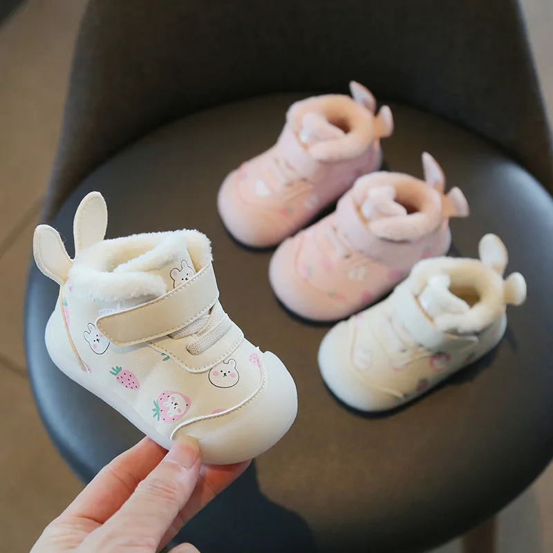 Newborn Snow Boot Winter Baby Girl Walking Shoe Anti Slip Ankle Boot Soft Soled Baby Boy Cotton Shoes Plush Short Boots תינוקות