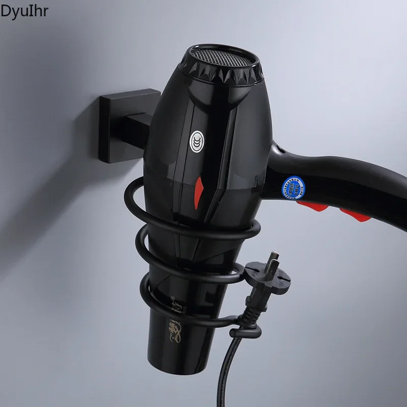 

Алюминиевая стойка для фена для ванной комнаты Black Space, квадратная стойка для фена из нержавеющей стали в европейском стиле для ванной комнаты в стиле ретро, 1 шт.