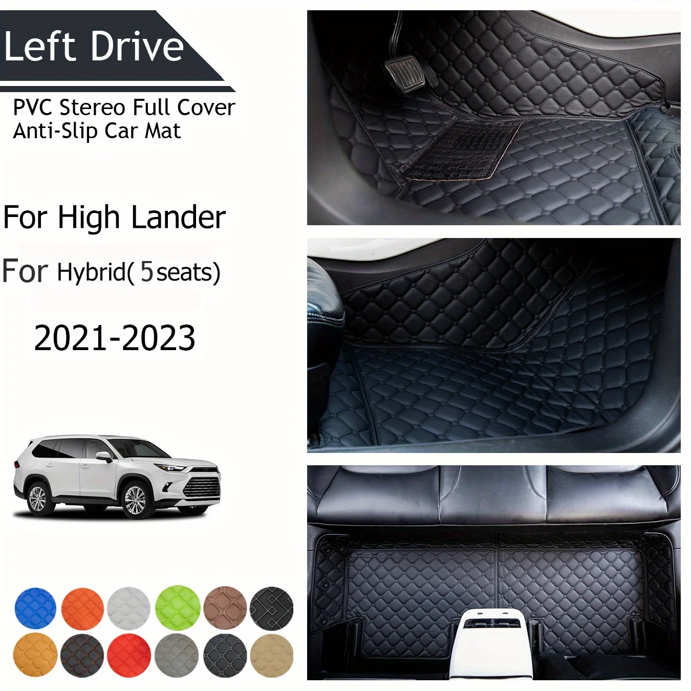 

【LHD】For Toyota For High Lander Hybrid(Two Rows In Front Of Seven Seats) 2021-2023 Three Layer PVC Stereo Full Cover Car Mat