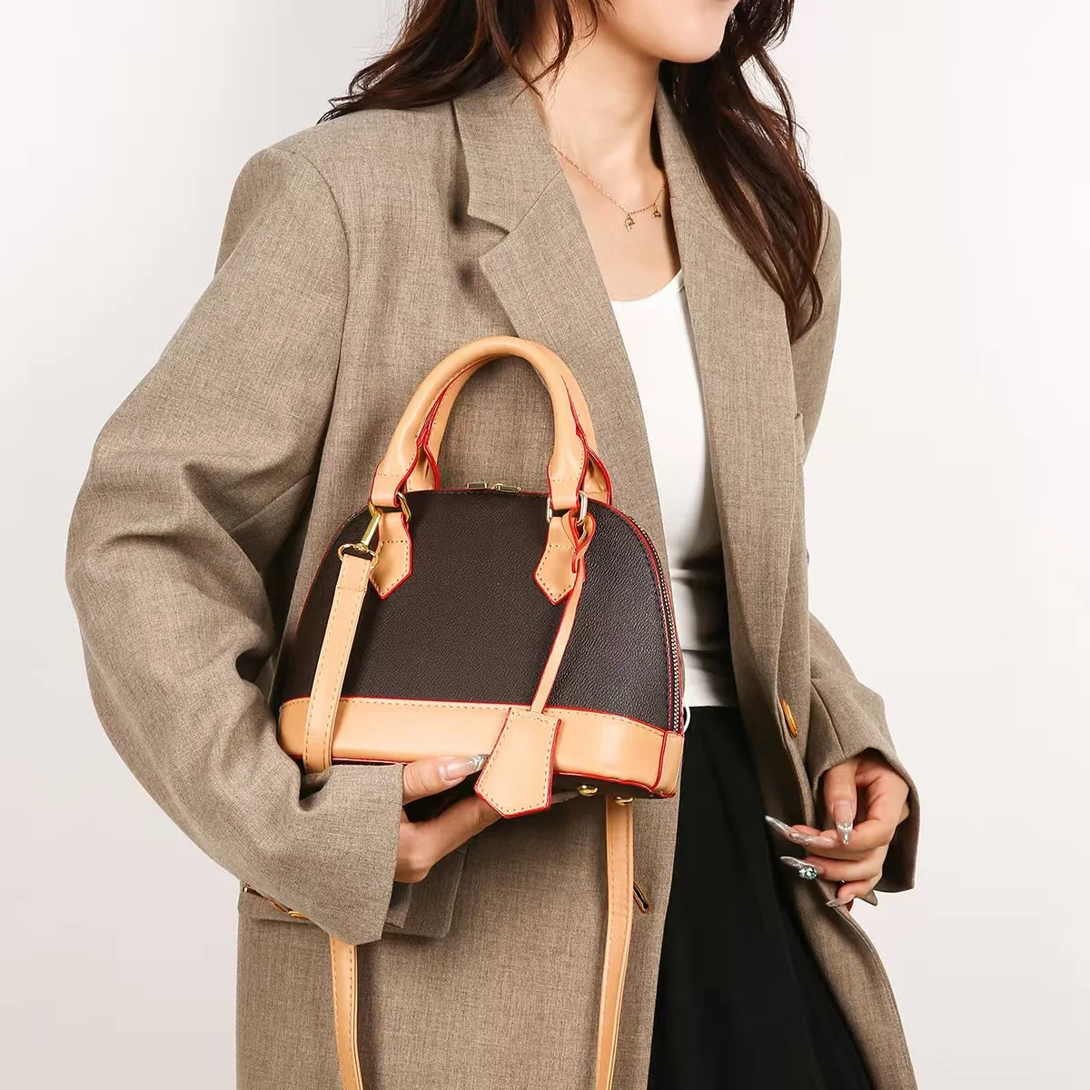 

Сумка-тоут из натуральной кожи с цветными блоками, универсальный женский кошелек с верхней ручкой, модная сумка через плечо, шикарная сумка через плечо ​