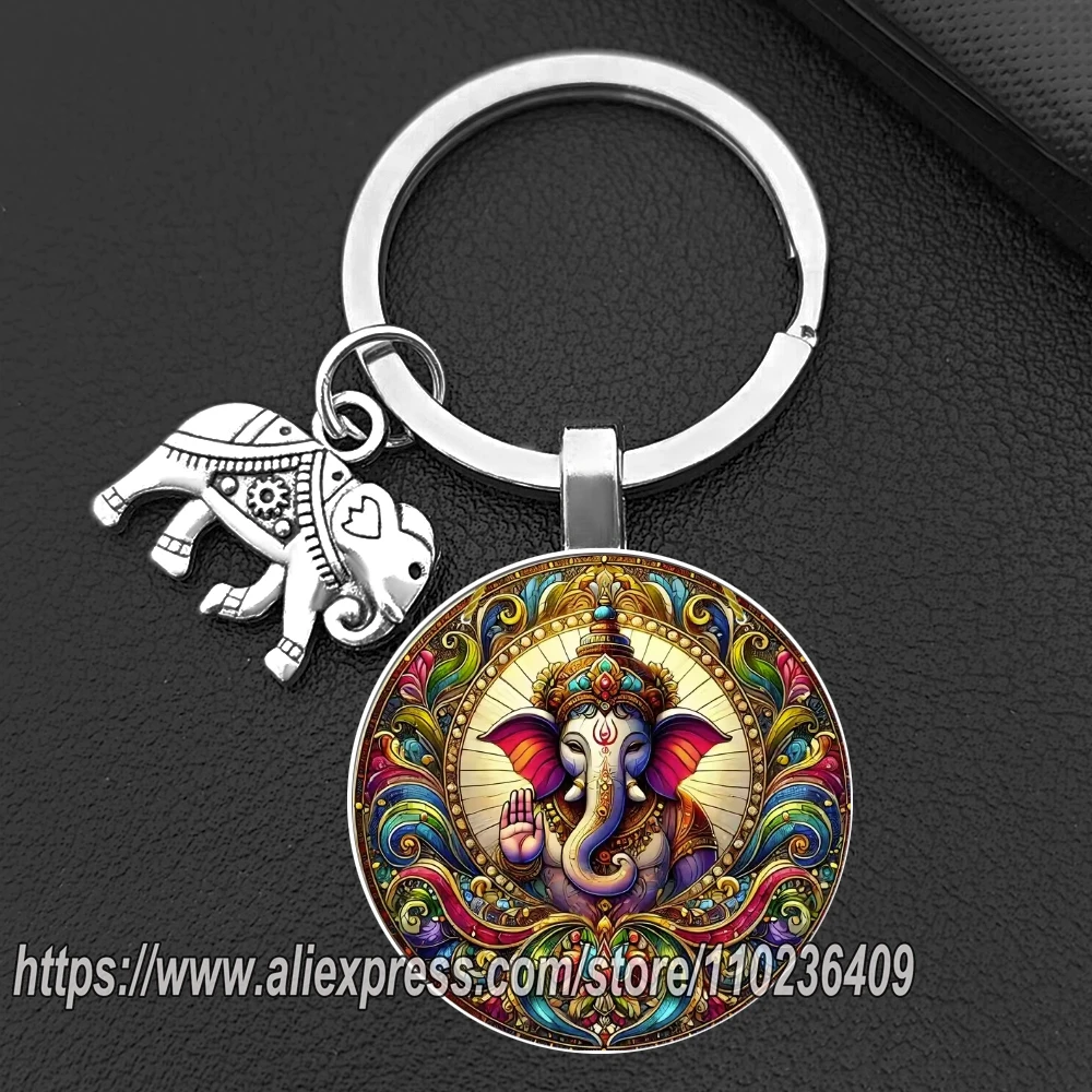 Индуизм-Ганеша-Брелки-Слон-Брелок-Бог-мудрости-Брелок-для-женщин-и-мужчин