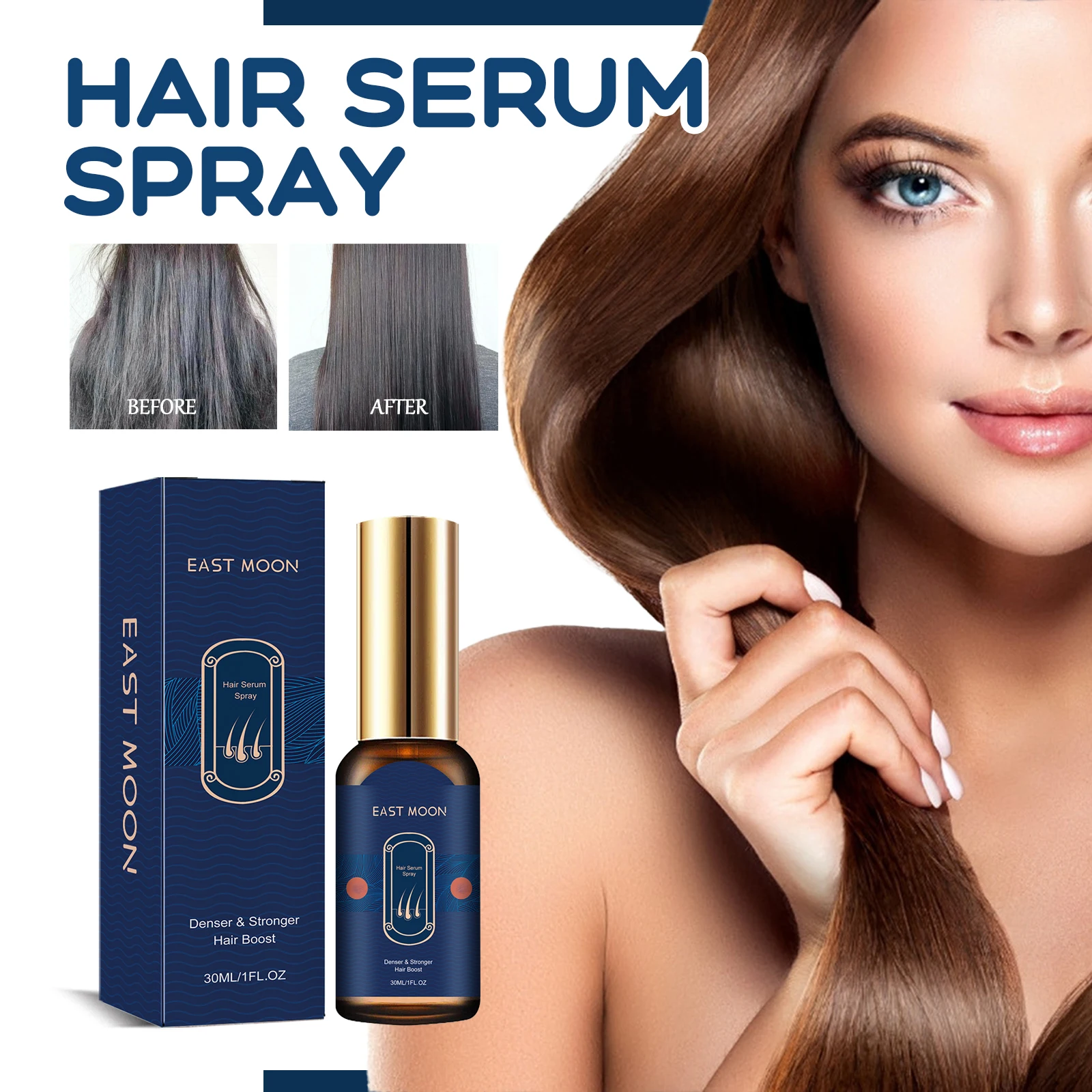 Hair Thickening Spray Mild Nourishing Promote Growth Hair Care Spray Plant Extract Long Lasting Effects 30ml for Daily Use