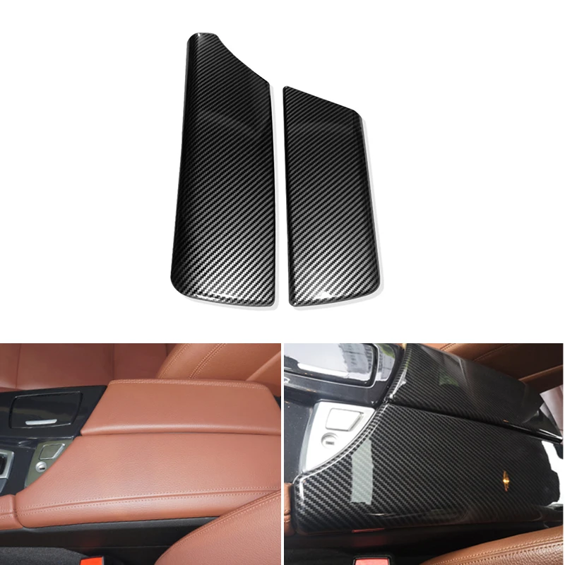 For BMW 5 Series F10 F18 2011 2012 2013 2014 2015 -2017 Car Carbon Fiber Texture Center Console Armrest Box Pad Protection Cover