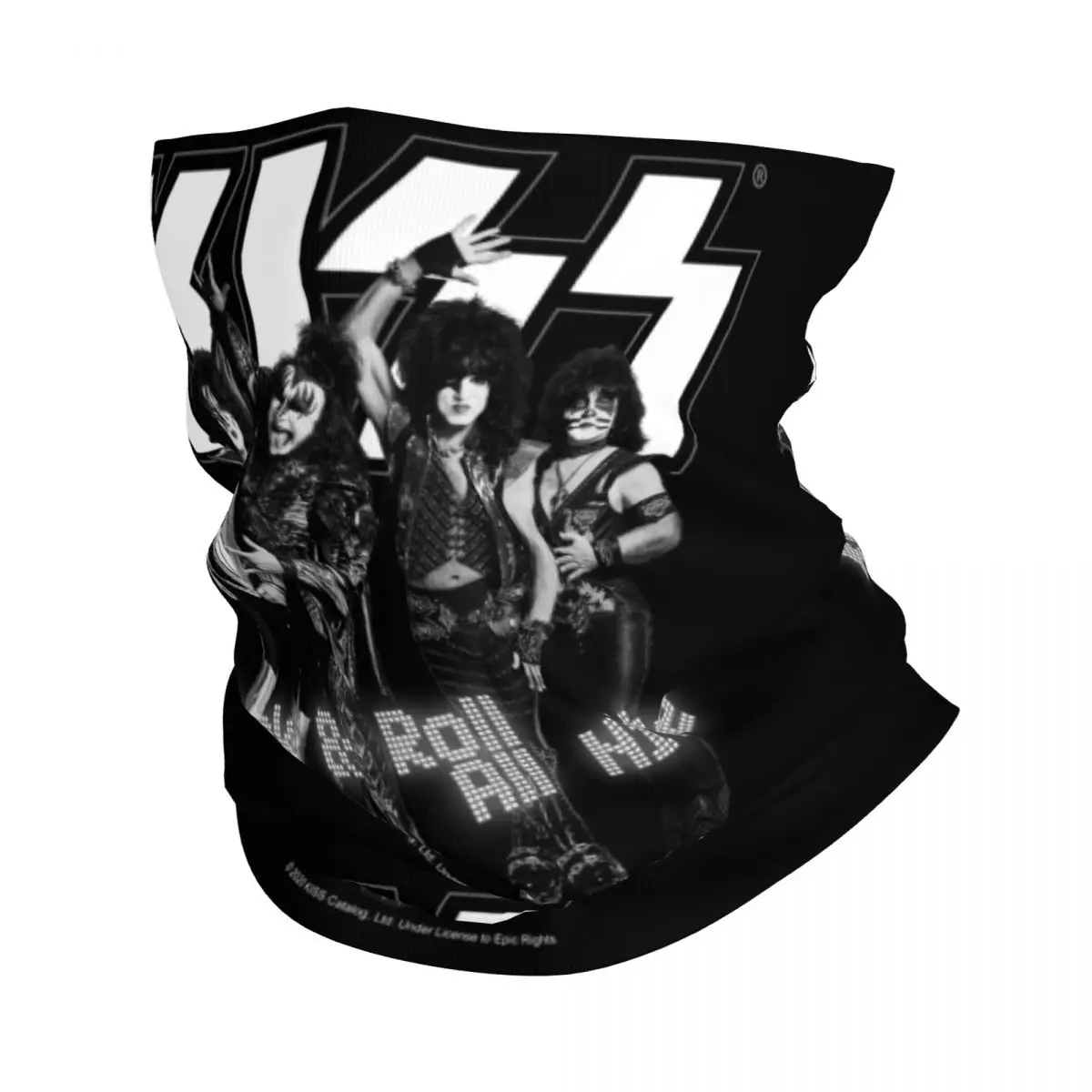 Heavy Metal Music Kiss Rock Band Bandana Neck Gaiter for Hiking Hunting Women Men Wrap Scarf Headband Warmer