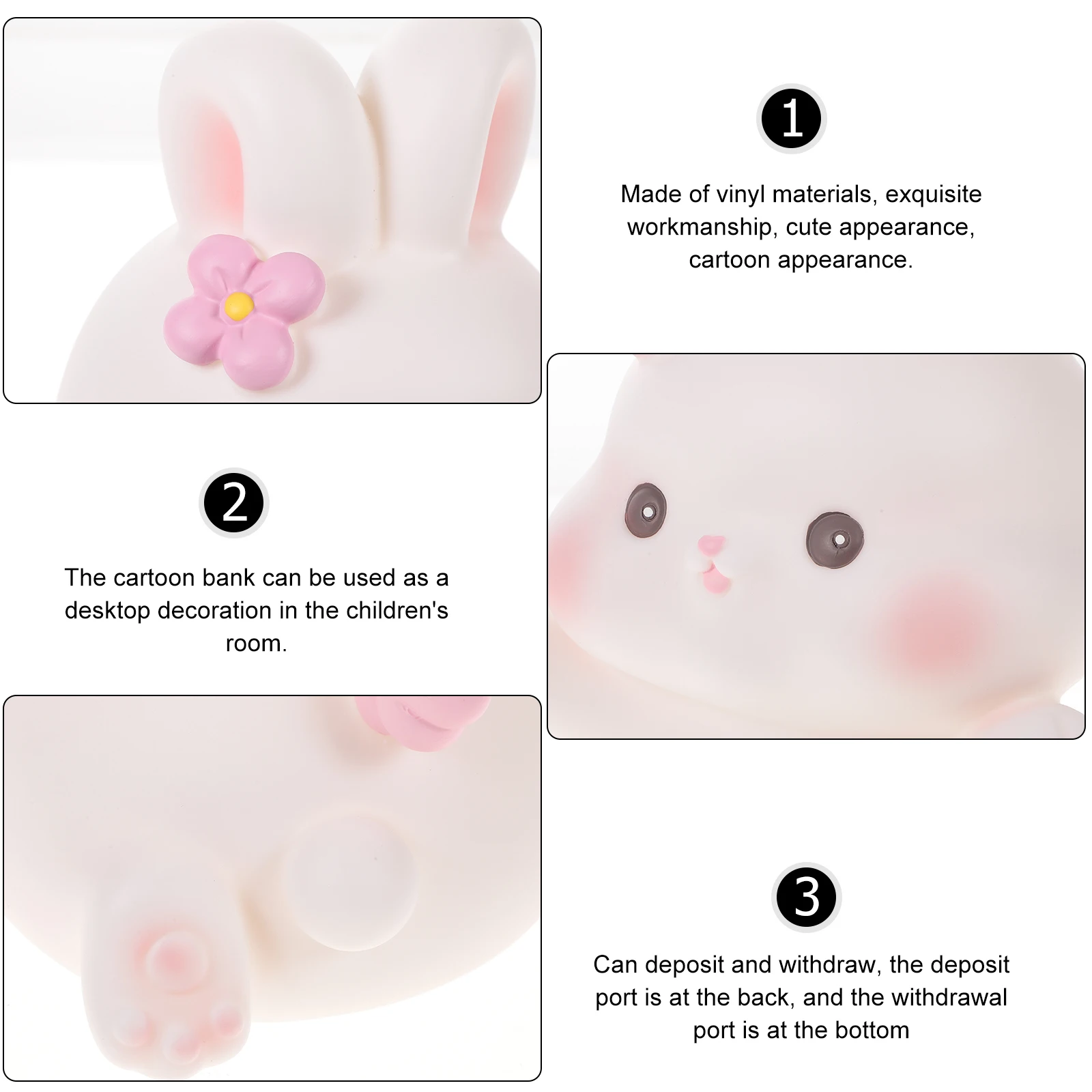 

Exquisite Rabbit Piggy Bank Adorable Saving Pot for Kids Durable Coin Container Lovely Home Decor Desktop Accessory