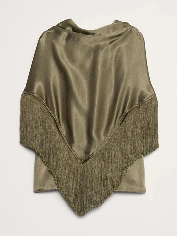 Nieregularne topy bez rękawów Modne kamizelki z frędzlami Patchwork Golf Bez rękawów Streetwear Wczesna jesień Wypoczynek Seksowne peleryny Poncho