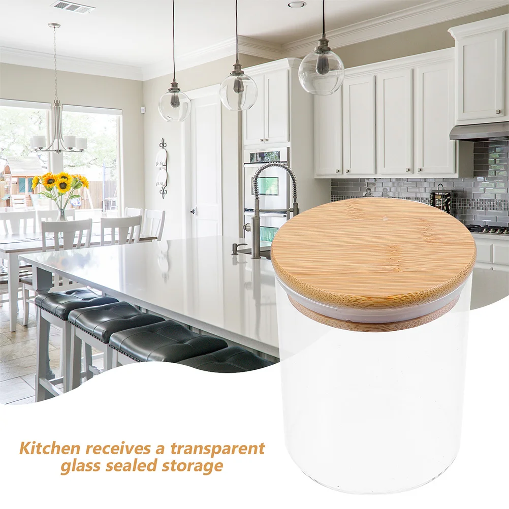 

3 Pcs Glass Jar Kitchen Sealed Storage Bins High Borosilicate Moisture Proof Food Containers Strong Easy Clean