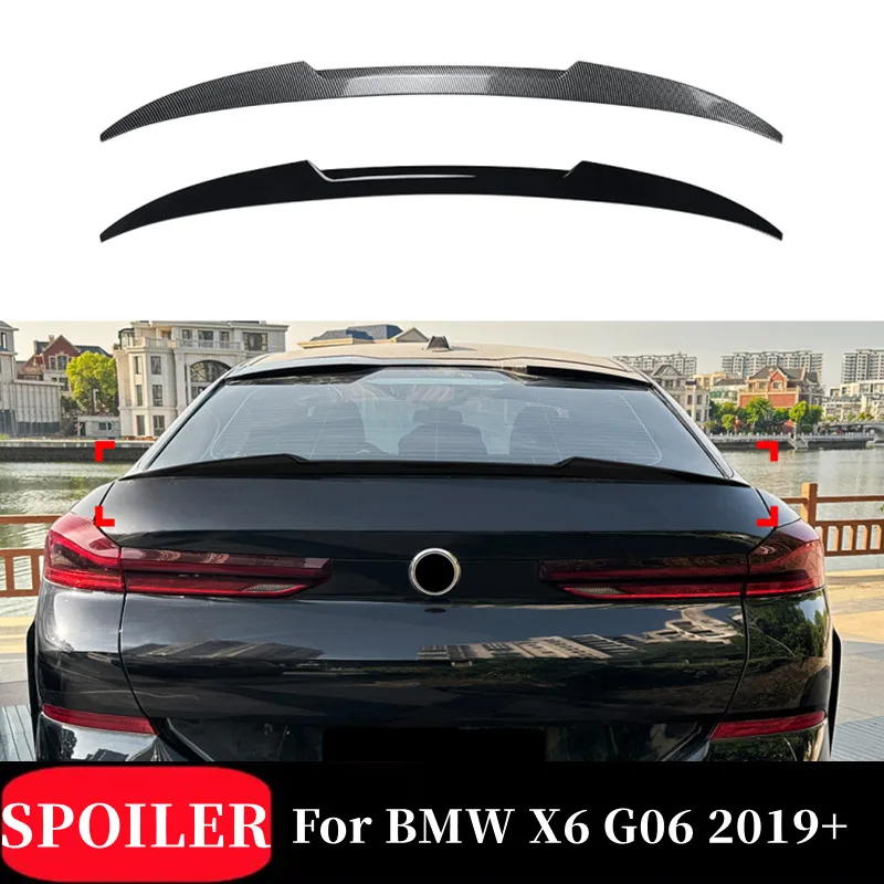 

For BMW X6 G06 2019+ High Quality ABS Plastic M4 Style Black Carbon Rear Trunk Lid Car Spoiler Wings Tuning Accessories