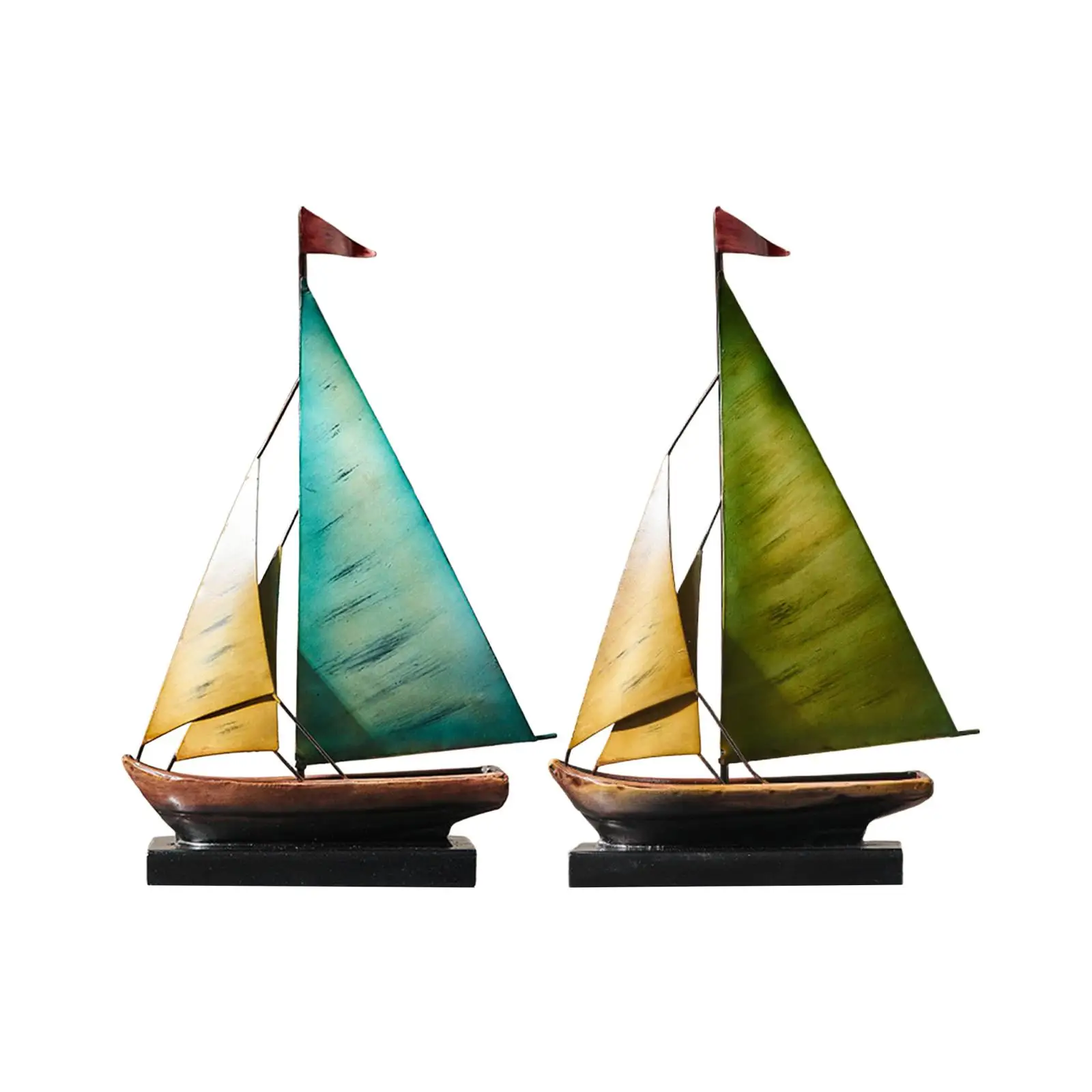 Nautical Iron Ship Model Ocean Decor Decorative Boat Centerpiece for Hotel Office Living Room Home Decoration