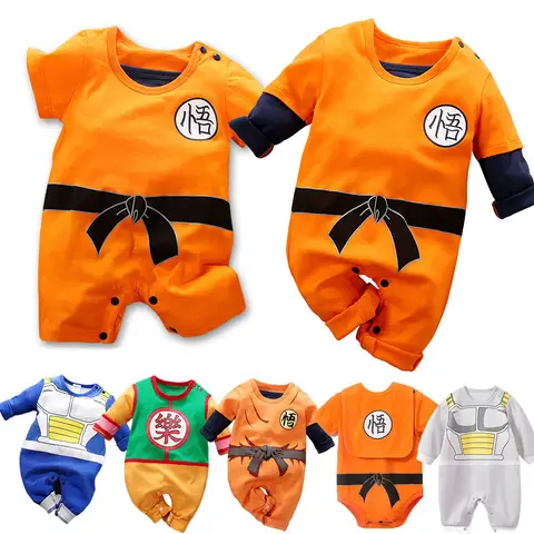 Anime Clothes Baby Vegeta Rompers Newborn Kuririn Roshi Training Outfit Infant Kids Halloween Cartoon Cosplay Costume Jumpsuit