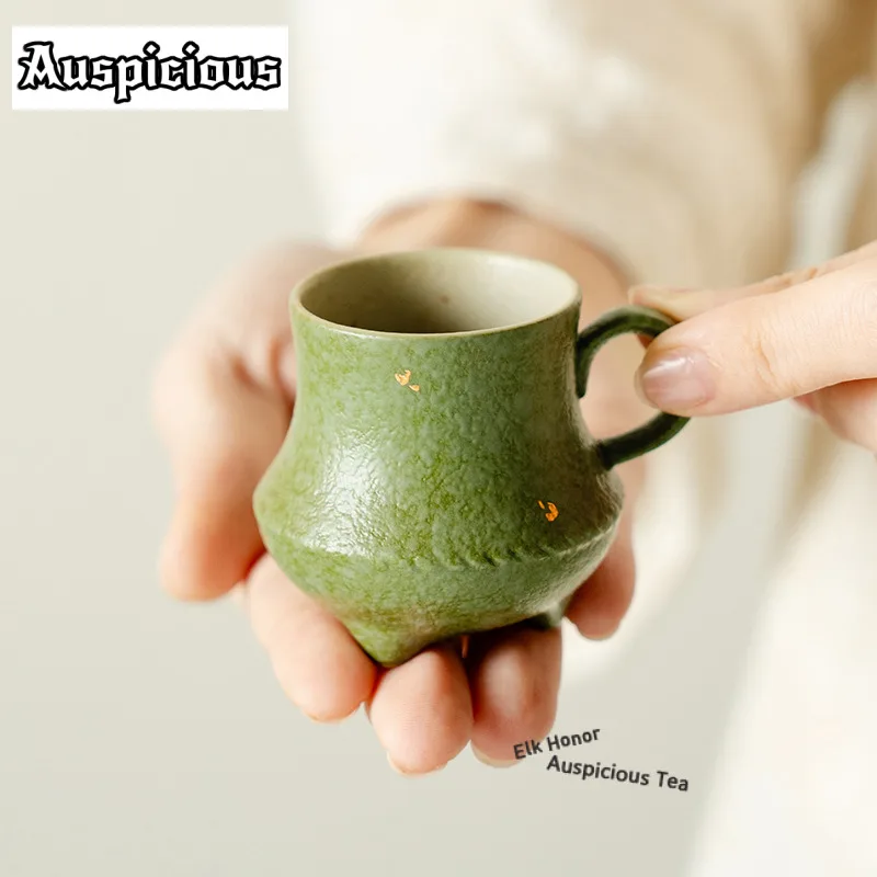 

2 шт./лот, 50 мл, зеленая, оранжевая, золотая, посыпанная чашка, античная чайная чаша, кружка, чайная дегустация, персональная чашка, чашки Chazhan Master, посуда