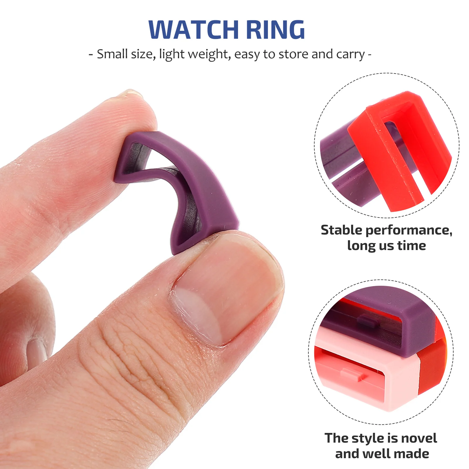 10 Pcs Bezel Buckle Watch Band Strap Retainer Fastener Rings Clip Silica Gel Holder