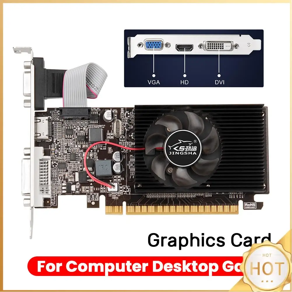 

GT610 Graphics Video Card HD VGA DVI Interface 1GB Computer Graphics Card Replacement Accessories for Computer Desktop Game