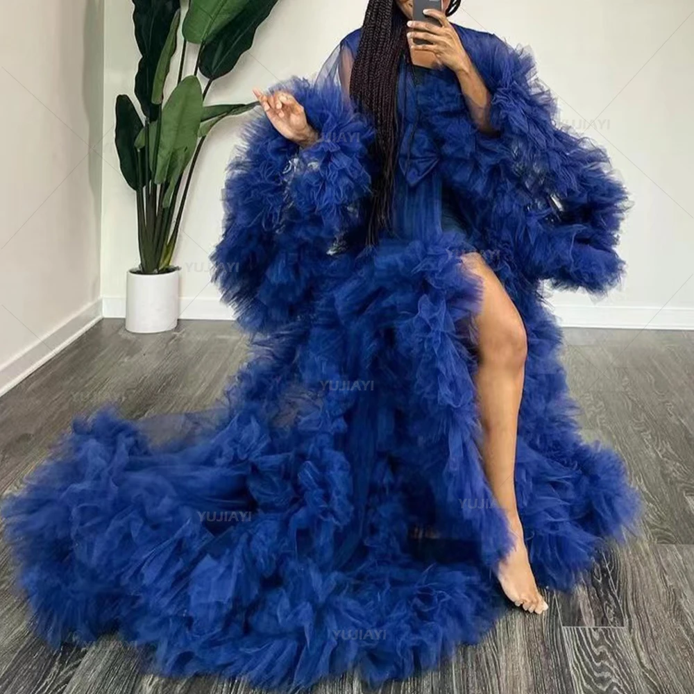 Fluffy Maternity Dresses Photoshoot Puffy Tulle Women Robe Maxi Gown Wedding Anniversary Bridal Sleepwear Nightwear Baby Shower